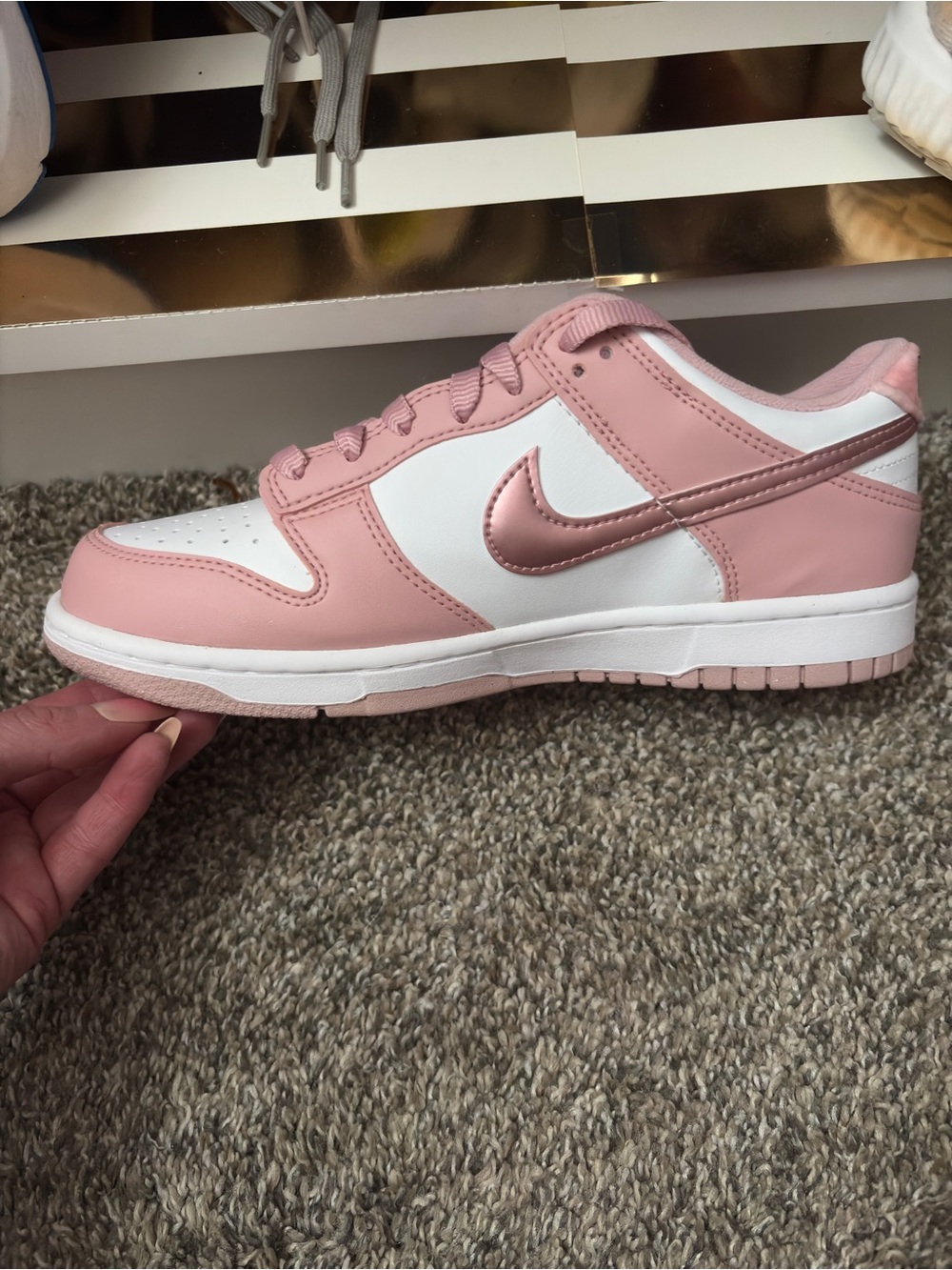Nike Women's Pink Glaze and White Low-Top Sneakers 6.5 y = 8 women’s - Picture 7 of 10